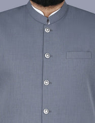 Grey Plain Waist Coat WC2503-2C-36