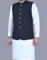 Navy Plain Waist Coat WC2505S-38