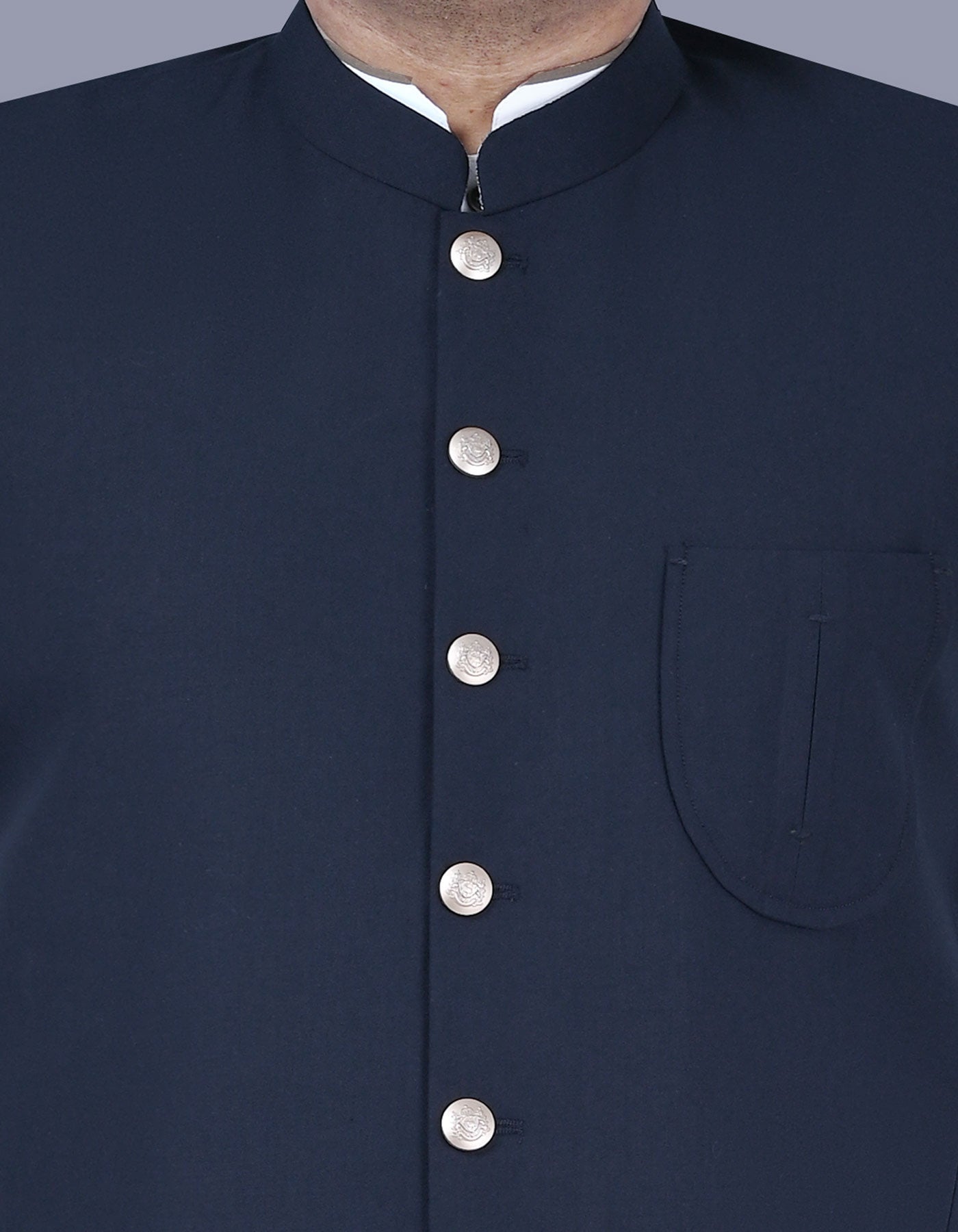 Navy Plain Waist Coat WC2505S-36