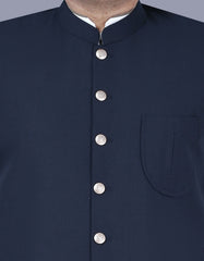 Navy Plain Waist Coat WC2505S-36