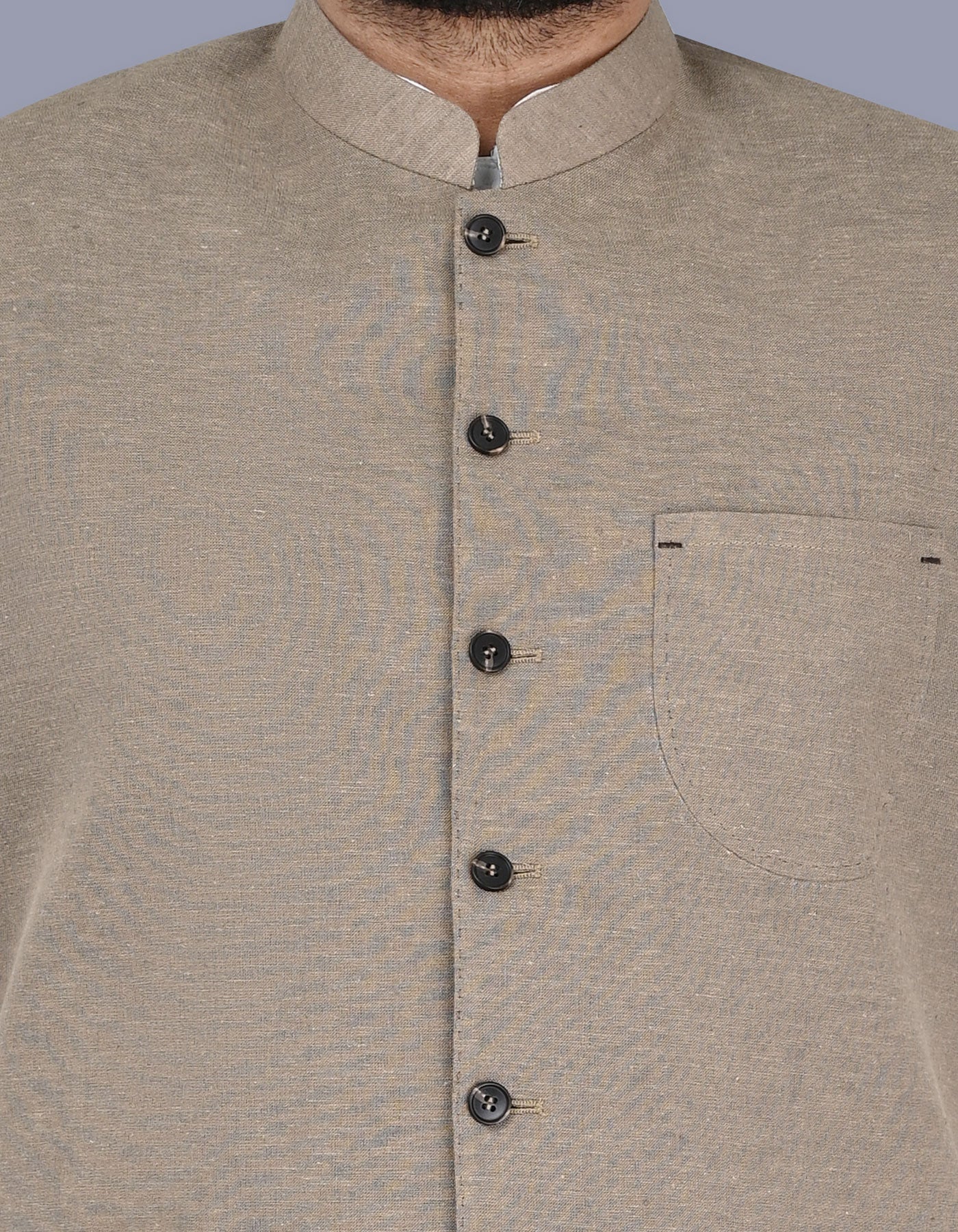 L Brown Plain Waist Coat WC2509-1S-36