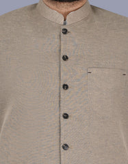 L Brown Plain Waist Coat WC2509-1S-36