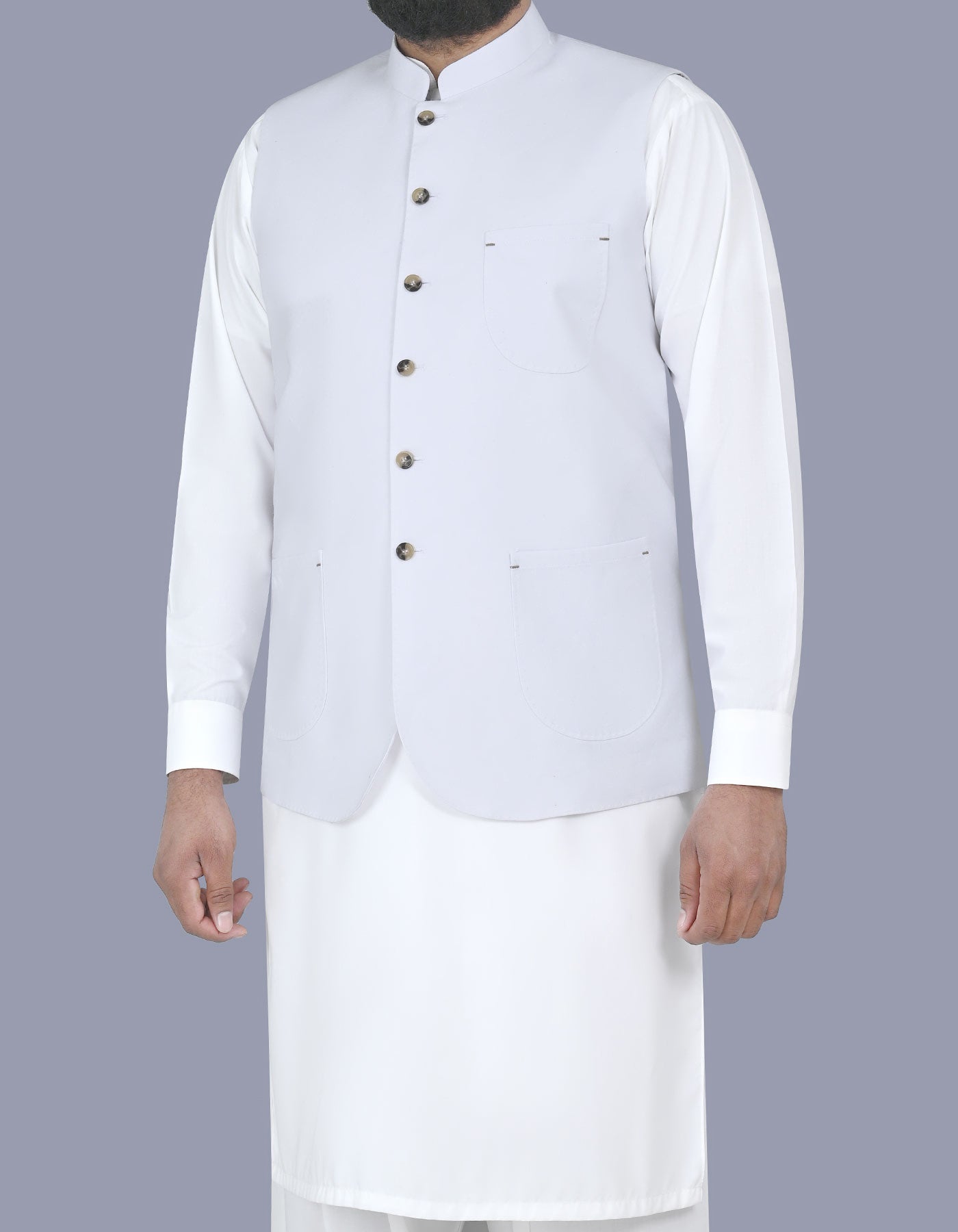 White Plain Waist Coat WC2510-1C-38
