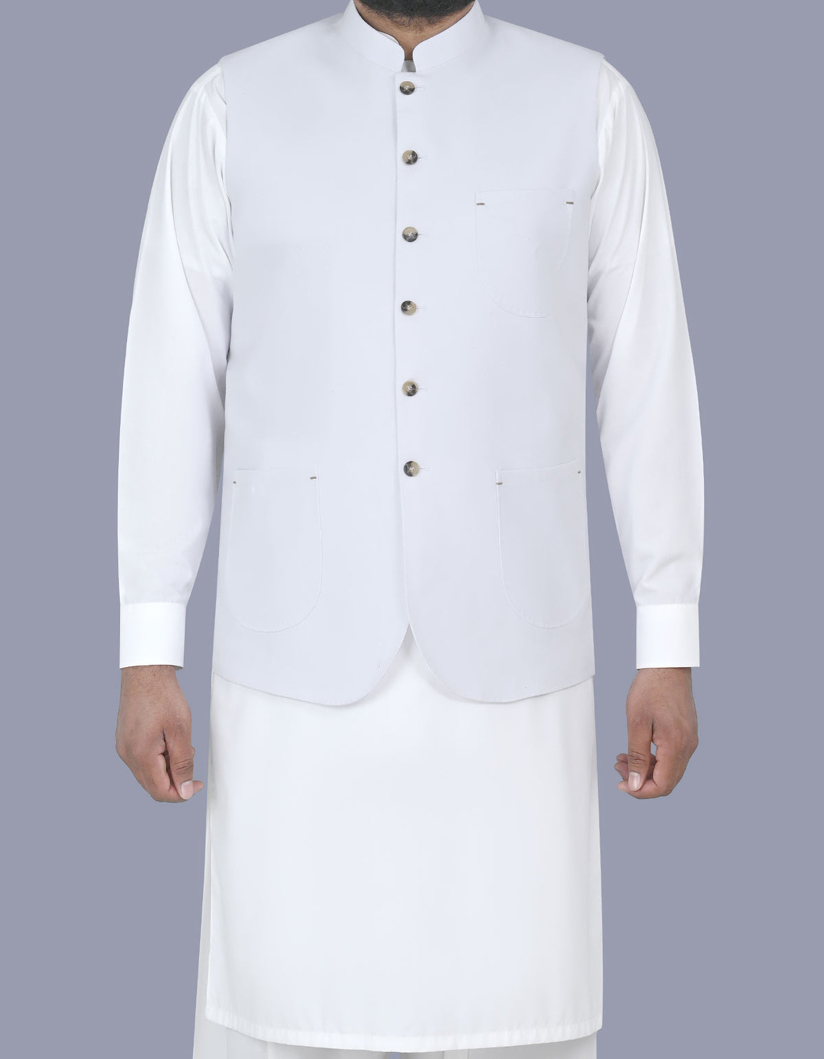 White Plain Waist Coat WC2510-1S-34