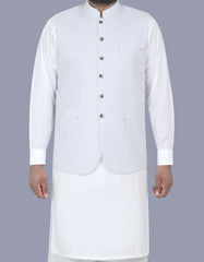 White Plain Waist Coat WC2510-1S-34