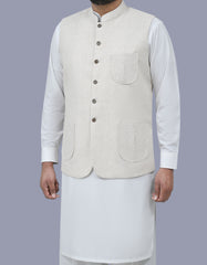 L Fawn Plain Waist Coat WC2512-1S-38