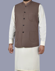 Brown Plain Waist Coat WC2517-3S-38