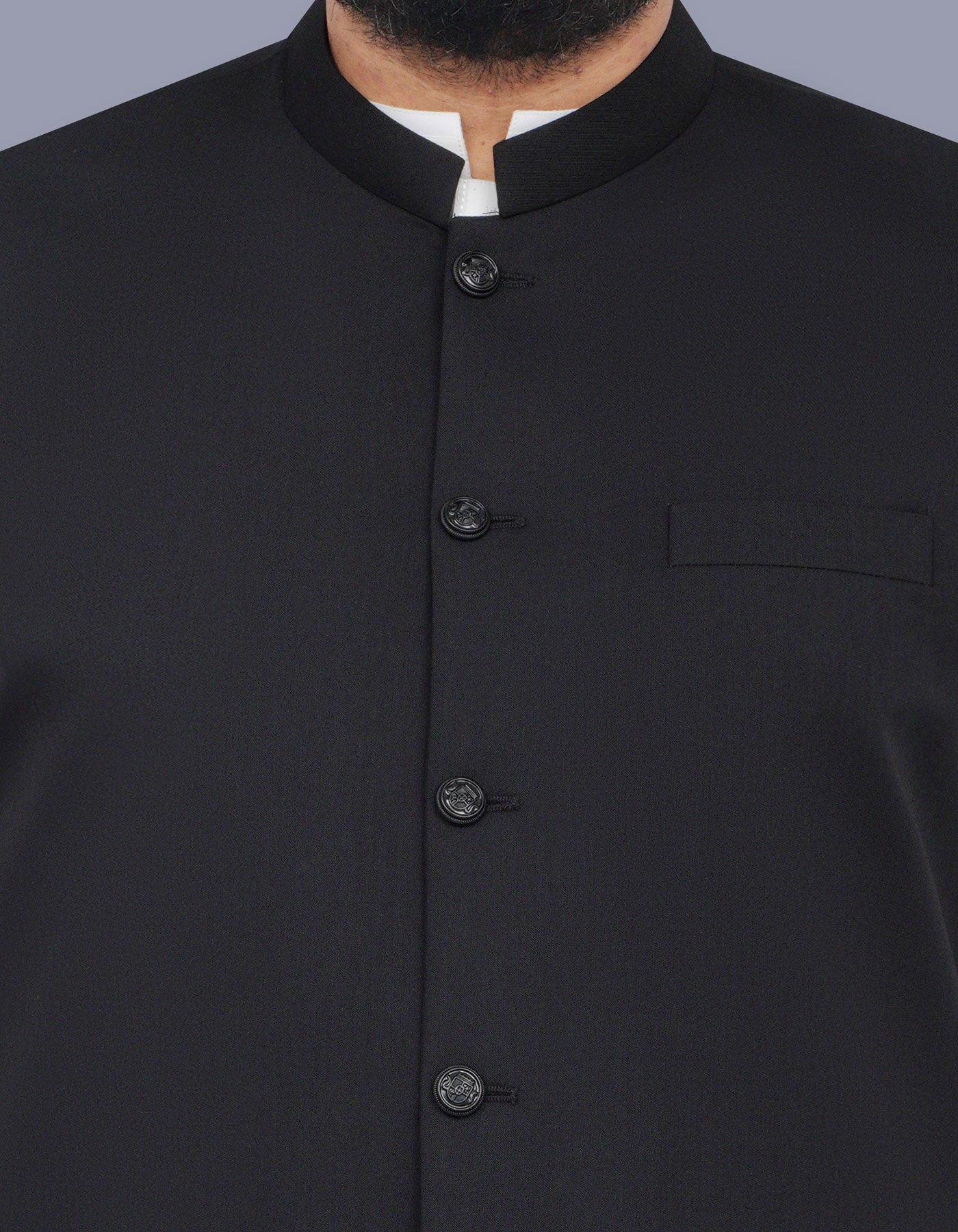 Black Plain Waist Coat WC2521-3C-36