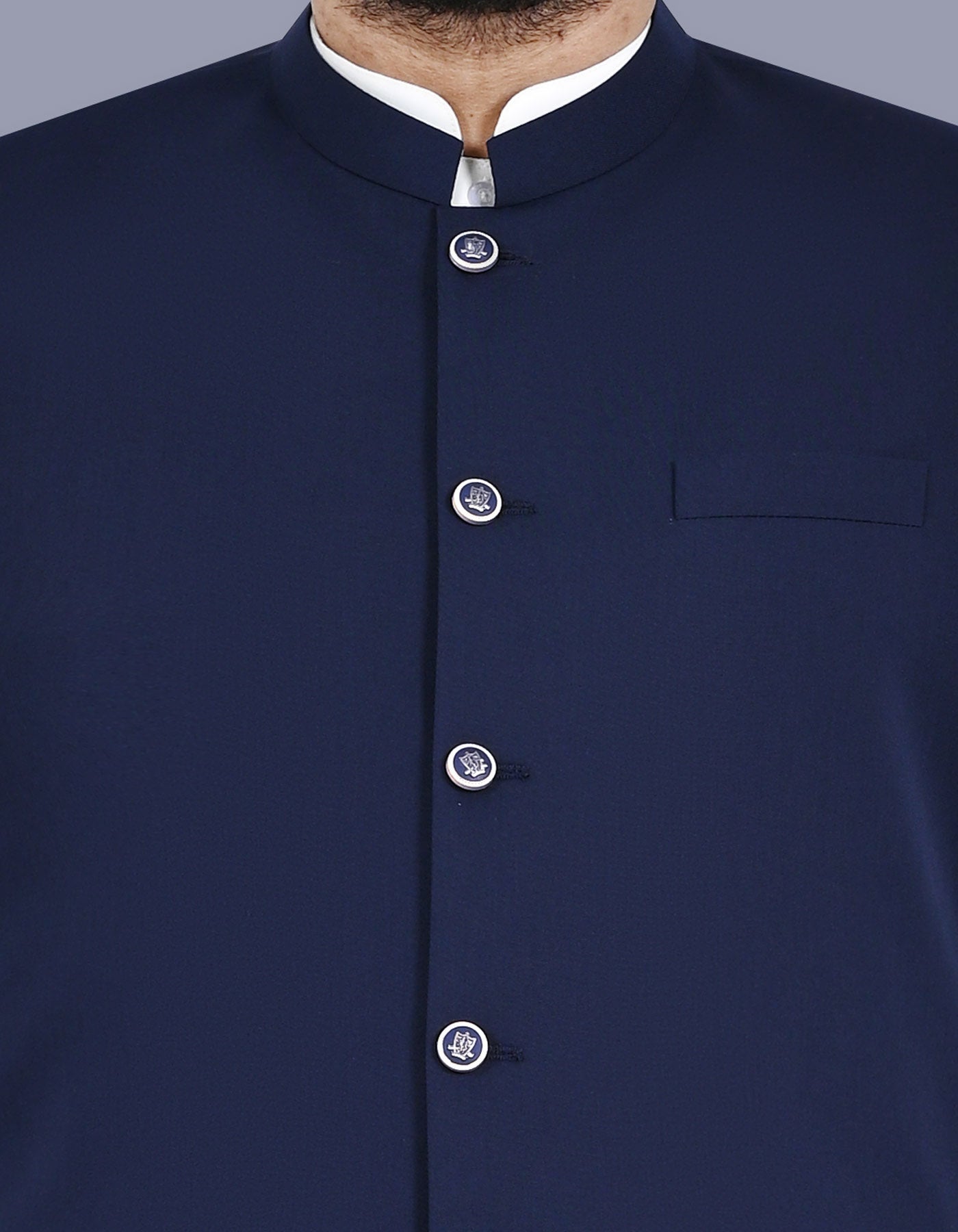 Navy Plain Waist Coat WC2521-4C-36
