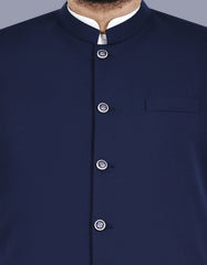 Navy Plain Waist Coat WC2521-4C-36