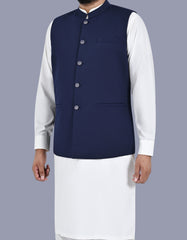 Navy Plain Waist Coat WC2521-4S-38