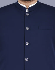 Navy Plain Waist Coat WC2521-4S-36