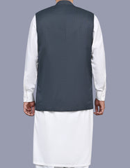 D Grey Texture Waist Coat WC2522-1C-40