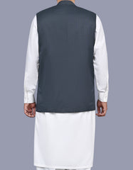 D Grey Texture Waist Coat WC2522-1S-40