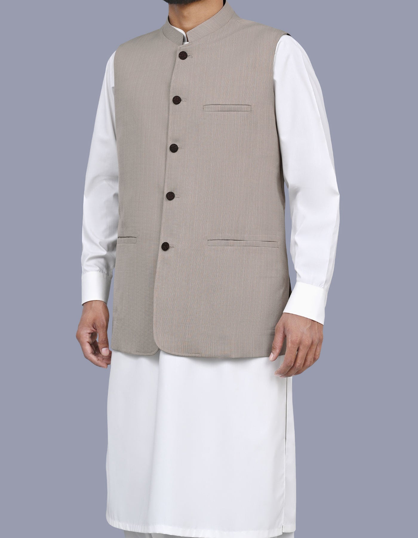 Beige Texture Waist Coat WC2522-4S-38