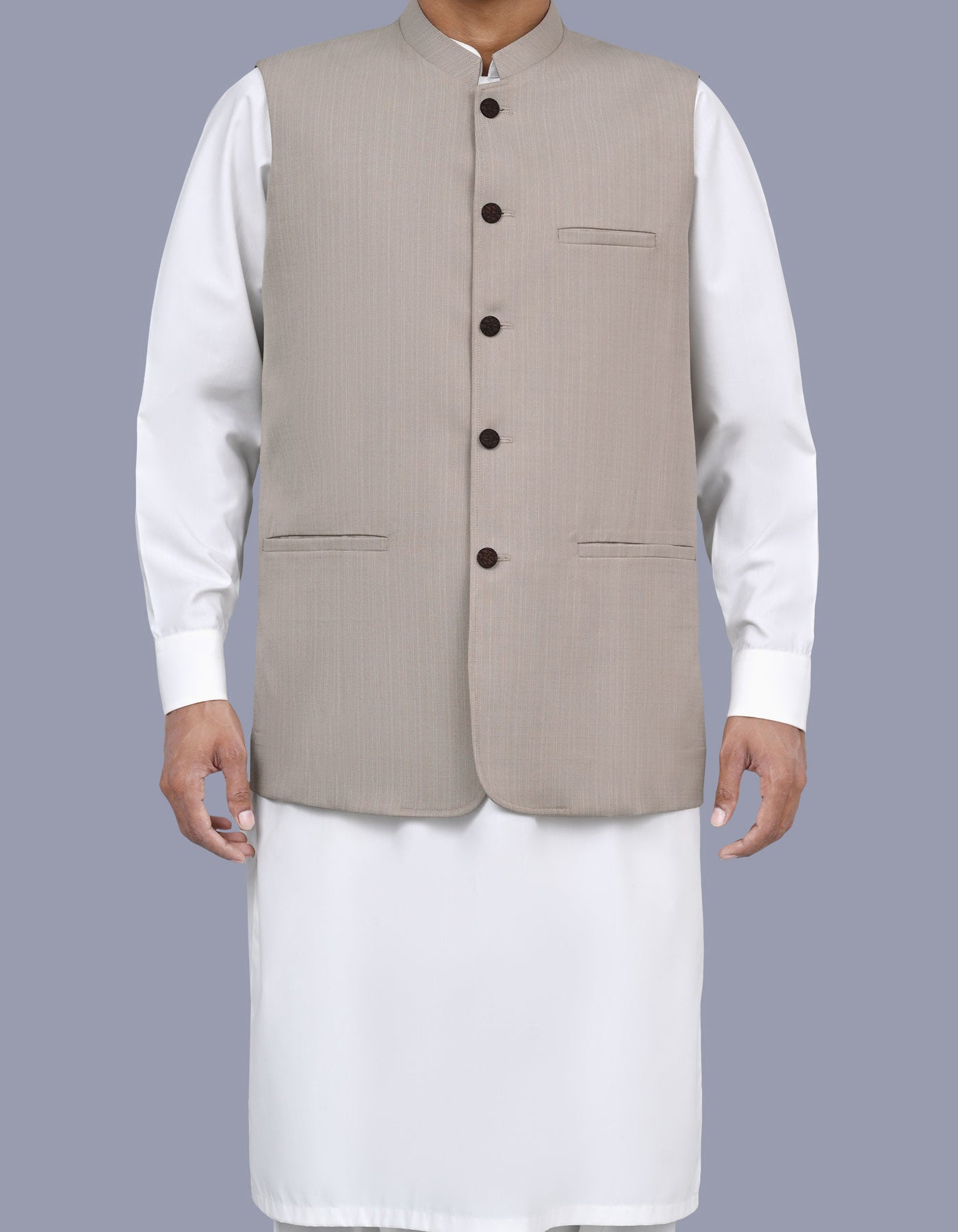Beige Texture Waist Coat WC2522-4S-34