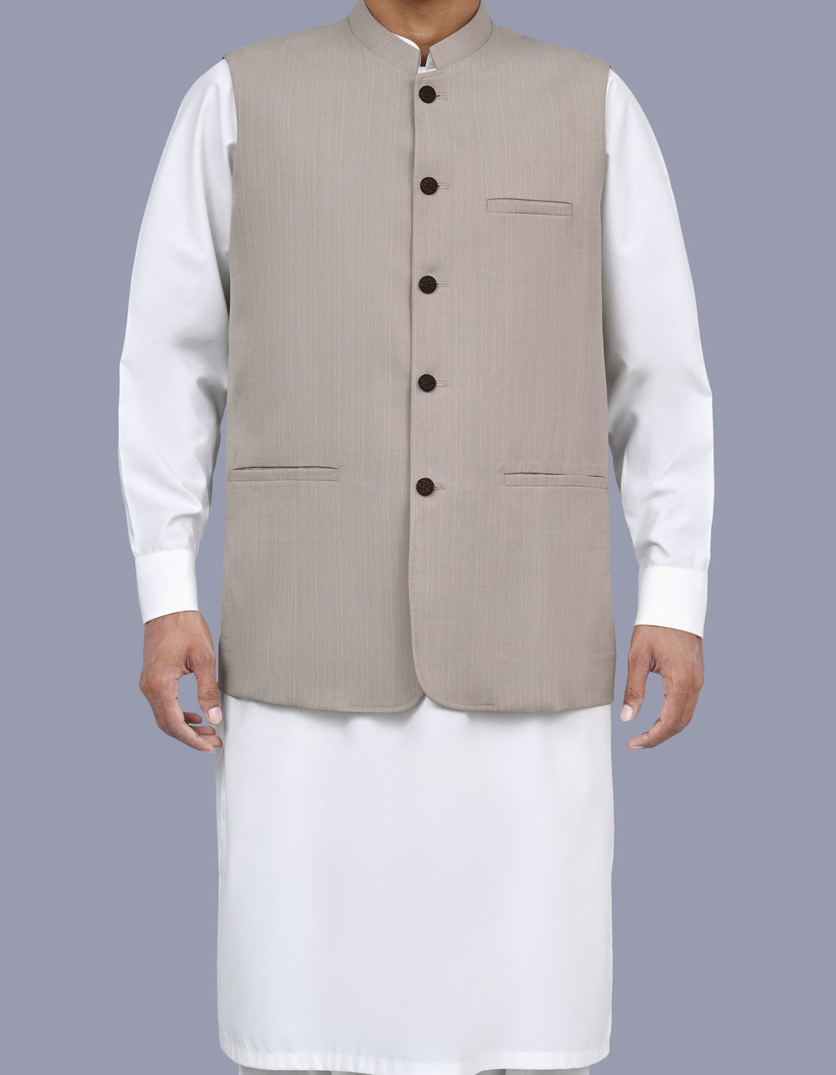 Beige Texture Waist Coat WC2522-4S-34