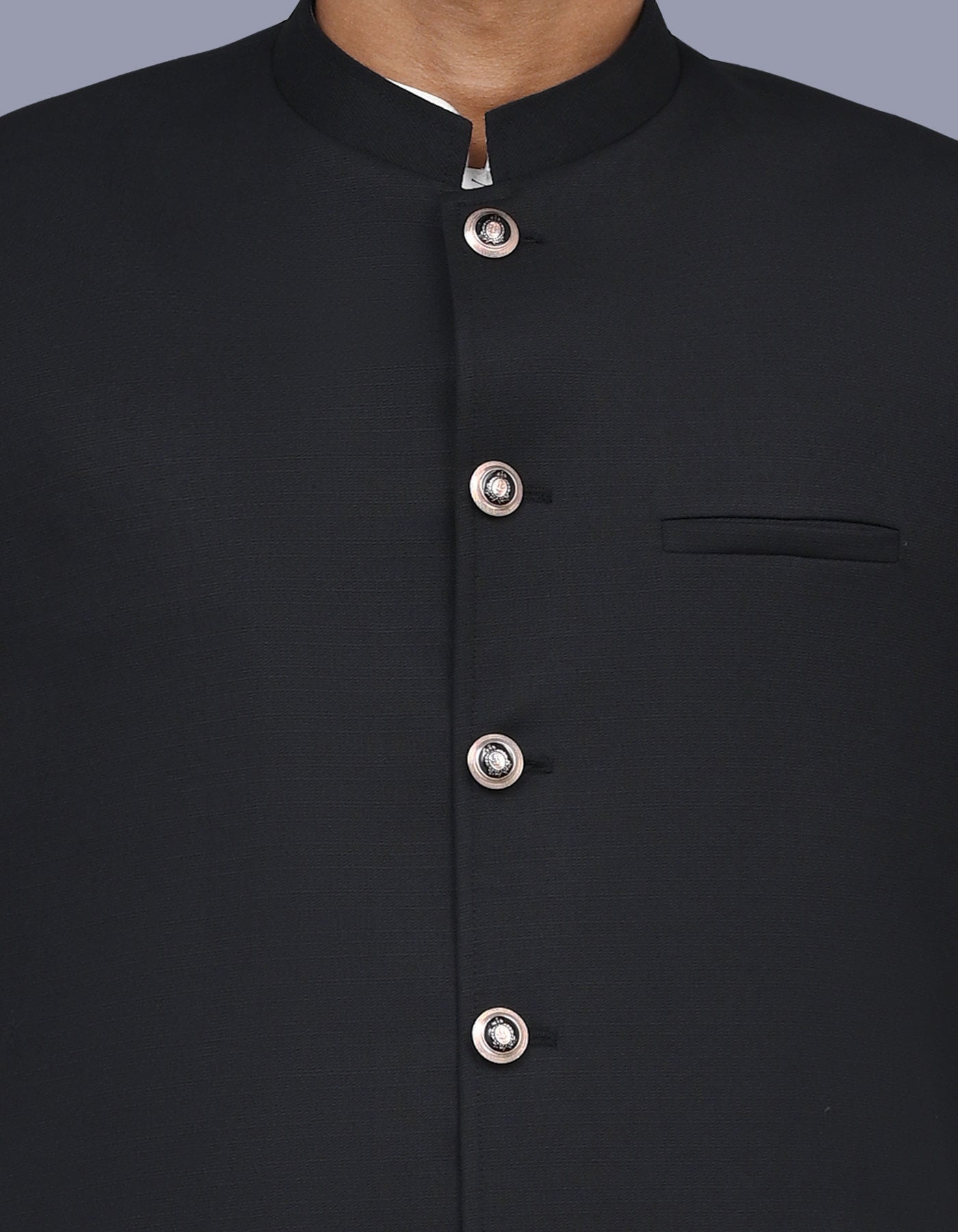 Black Texture Waist Coat WC2522-6C-36