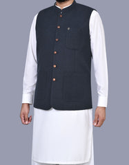 Navy Check Waist Coat WC2523-1C-38