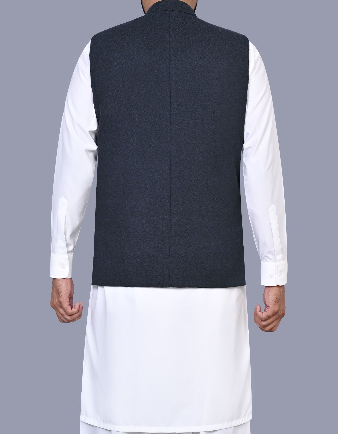 Navy Check Waist Coat WC2523-1S-40