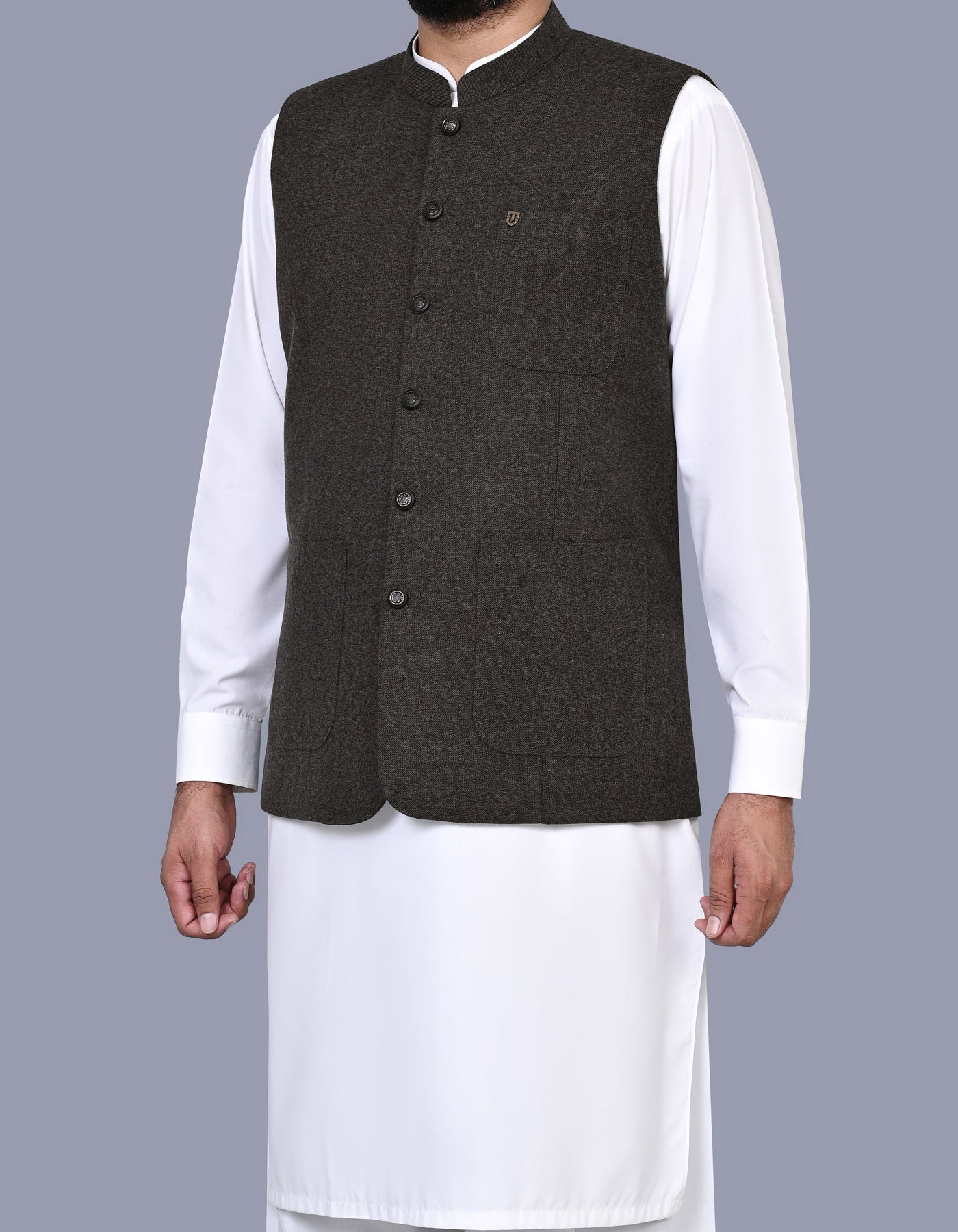 Charcoal Check Waist Coat WC2523-2S-38