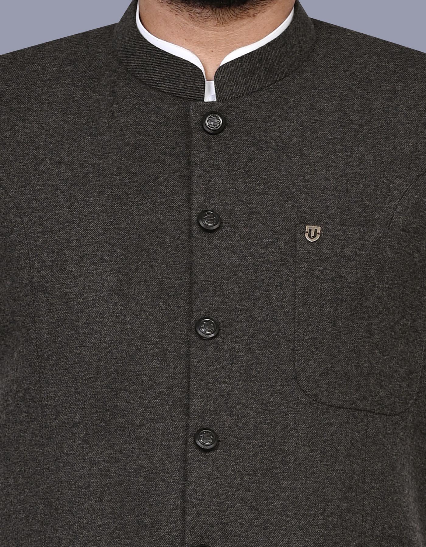 Charcoal Check Waist Coat WC2523-2S-36