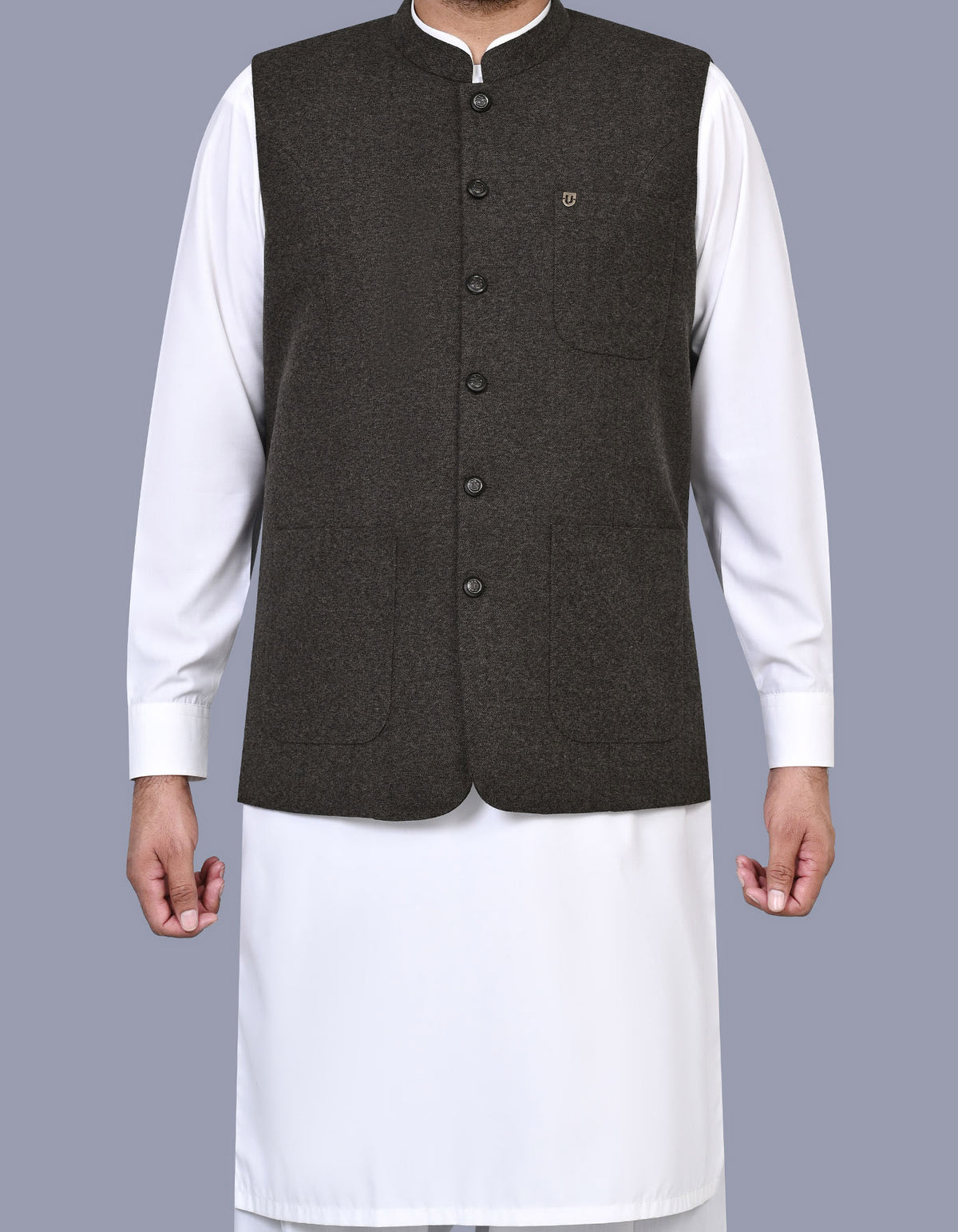 Charcoal Check Waist Coat WC2523-2S-34