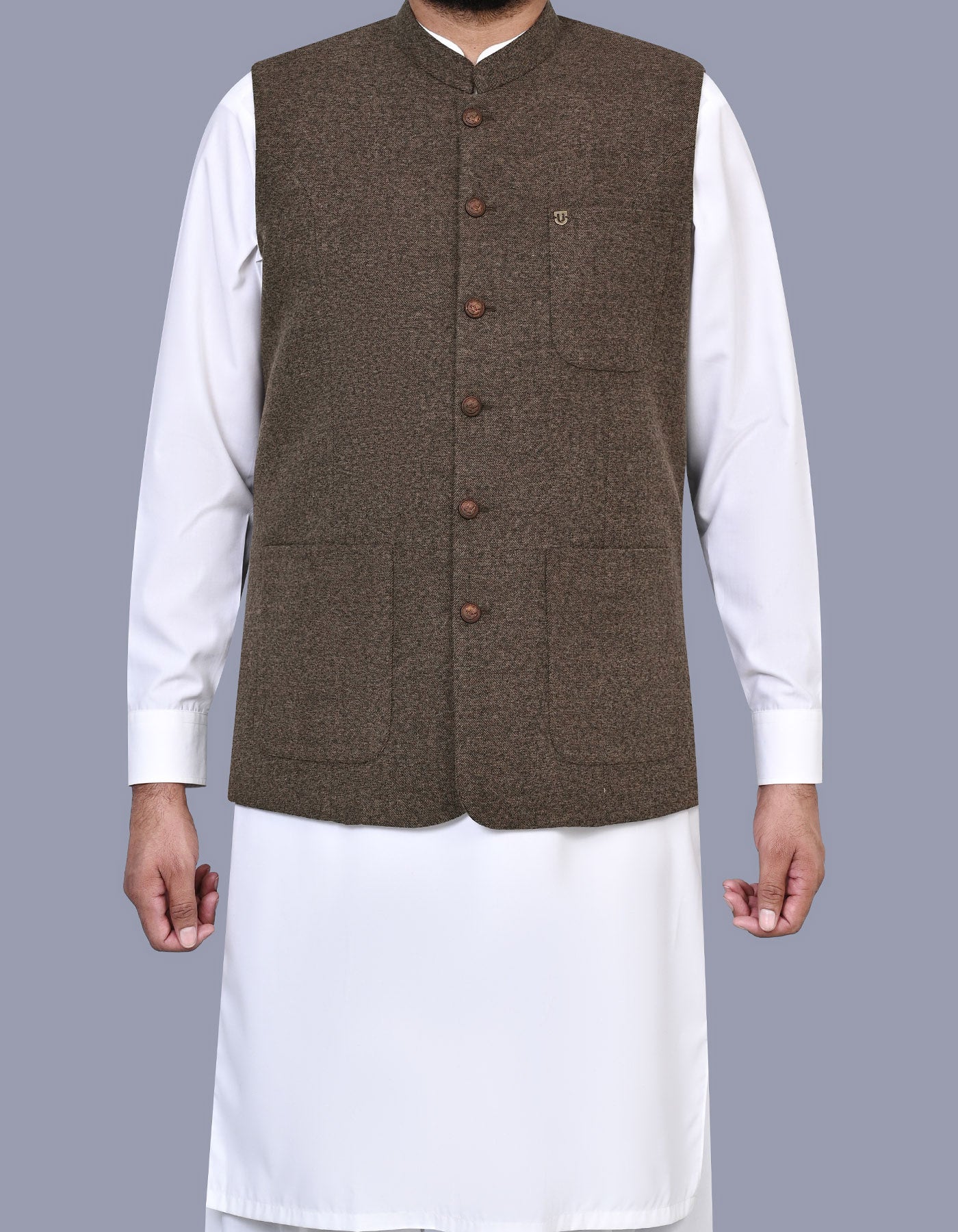 Brown Check Waist Coat WC2523-3C-34