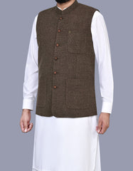 Brown Check Waist Coat WC2523-3S-38