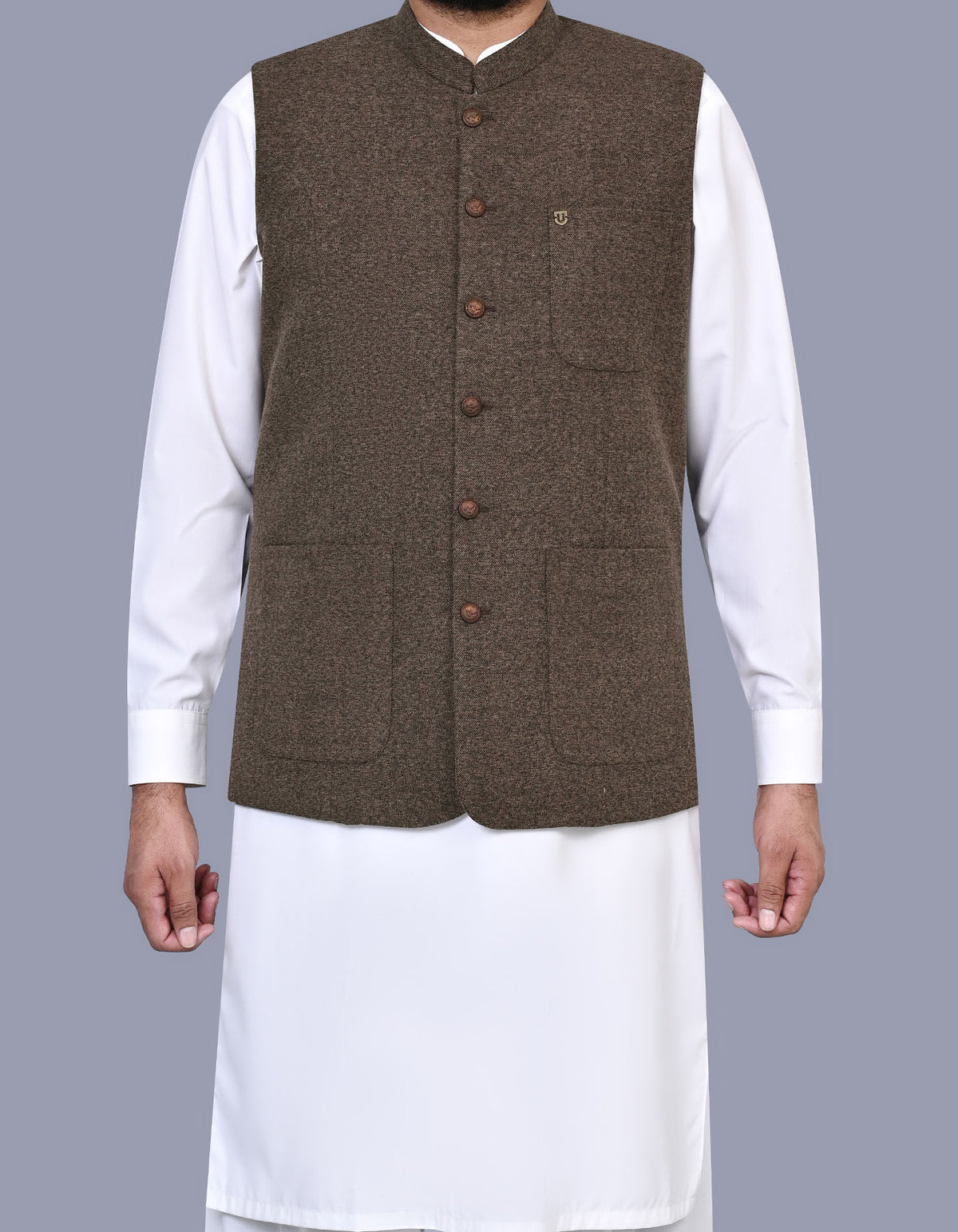 Brown Check Waist Coat WC2523-3S-34