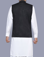 Black Printed Waist Coat WC2525-1C-40