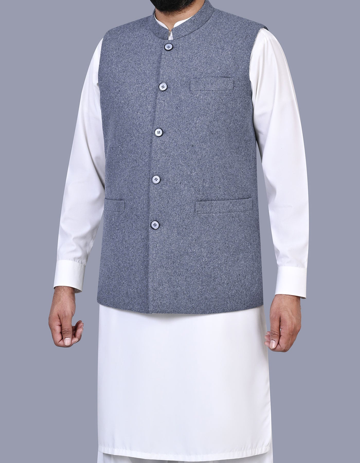 Grey Plain Waist Coat WC2526-1S-38