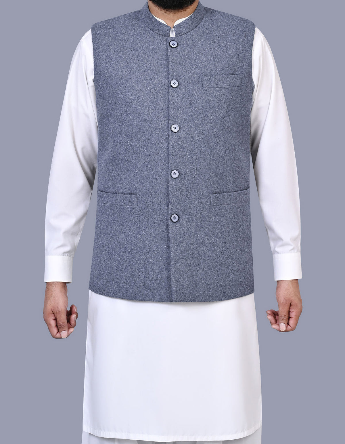 Grey Plain Waist Coat WC2526-1S-34