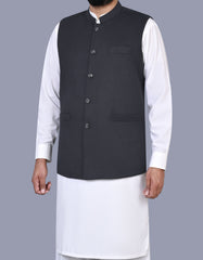 Black Plain Waist Coat WC2526-2C-38