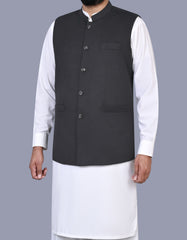 Black Plain Waist Coat WC2526-3S-38