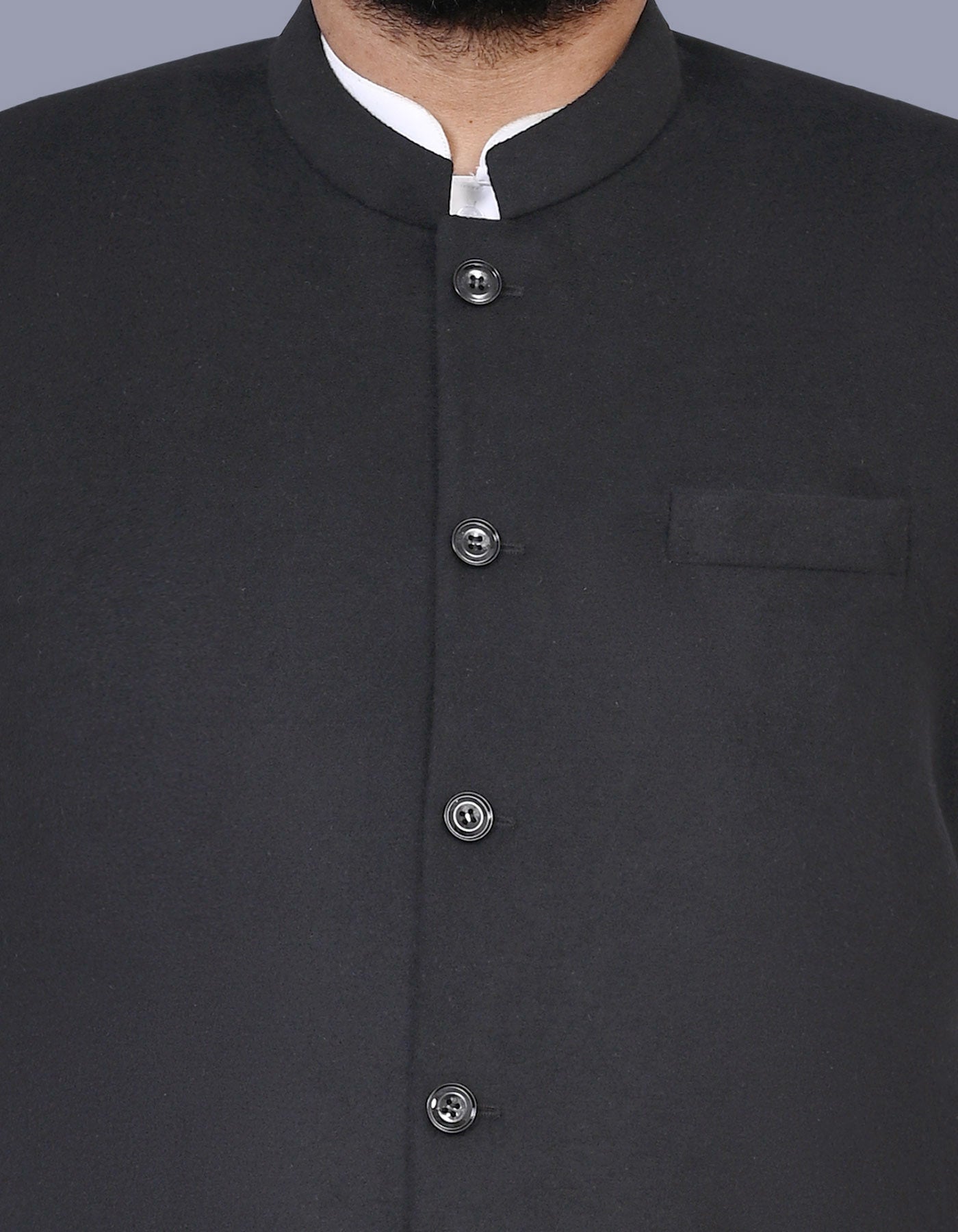 Black Plain Waist Coat WC2526-3S-36