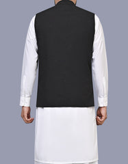 Black Texture Waist Coat WC2600-1C-40