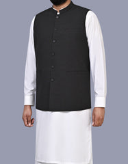 Black Texture Waist Coat WC2600-1C-38