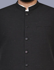 Black Texture Waist Coat WC2600-1C-36
