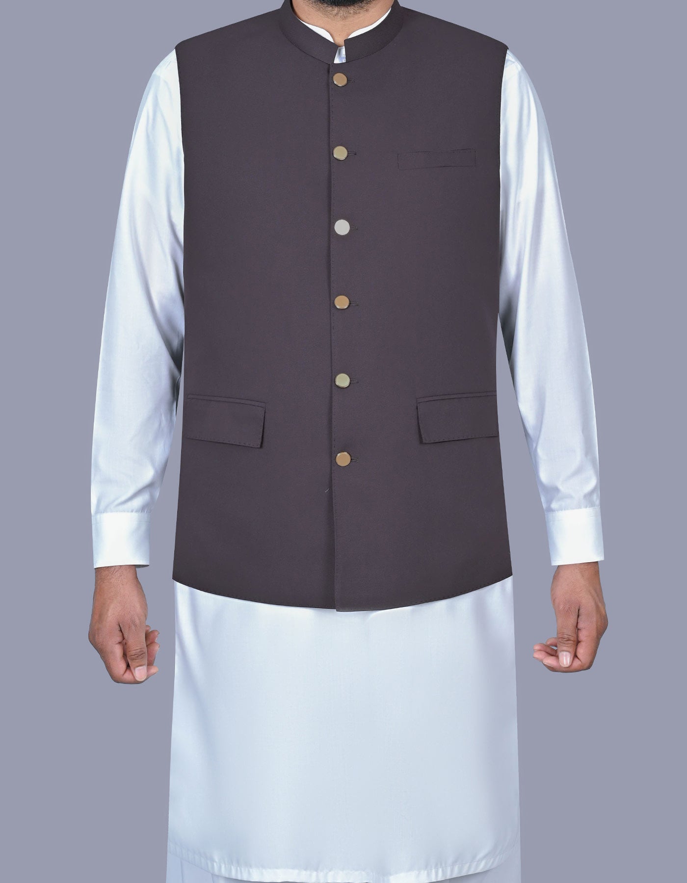 Charcoal Texture Waist Coat WC2601-3C-34