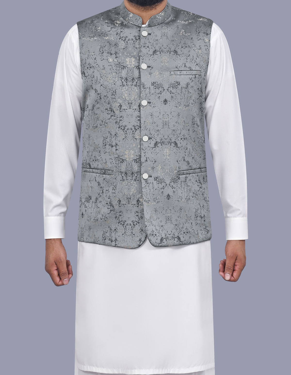 Charcoal Texture Waist Coat WC2602C-34