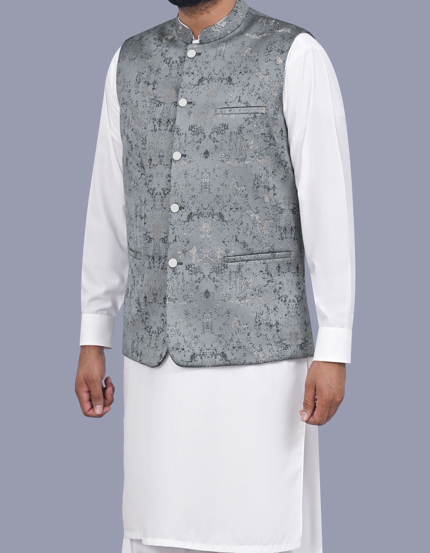 Charcoal Texture Waist Coat WC2602S-38
