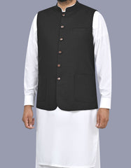 Black Texture Waist Coat WC2604C-38