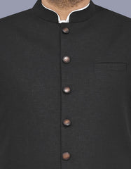 Black Texture Waist Coat WC2604C-36