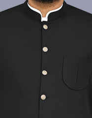 Black Plain Waist Coat WC2607C-36
