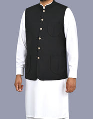 Black Plain Waist Coat WC2607S-38