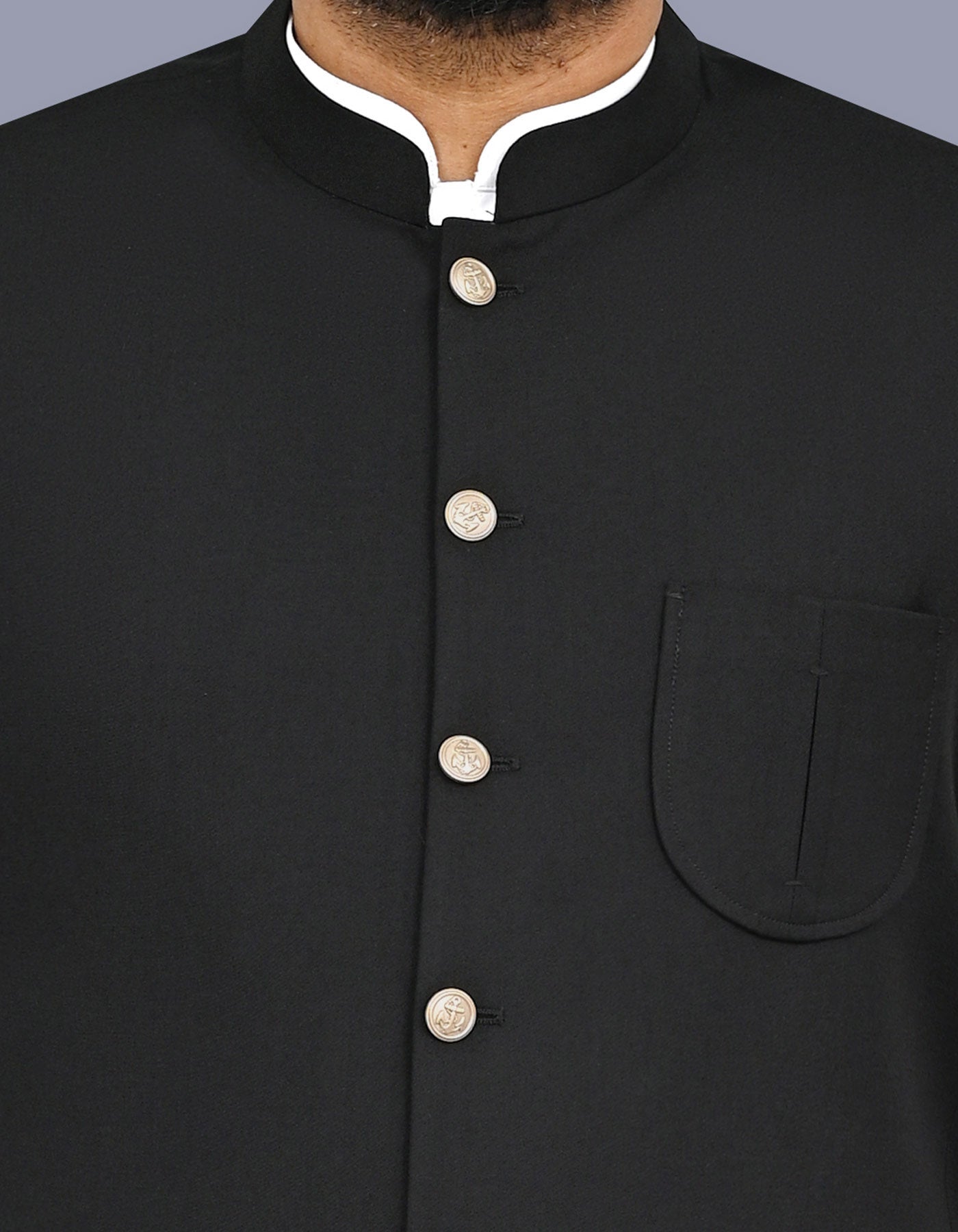 Black Plain Waist Coat WC2607S-36