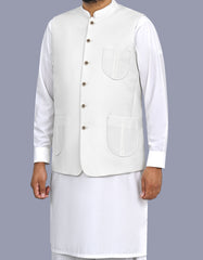 Off White Plain Waist Coat WC2608C-38