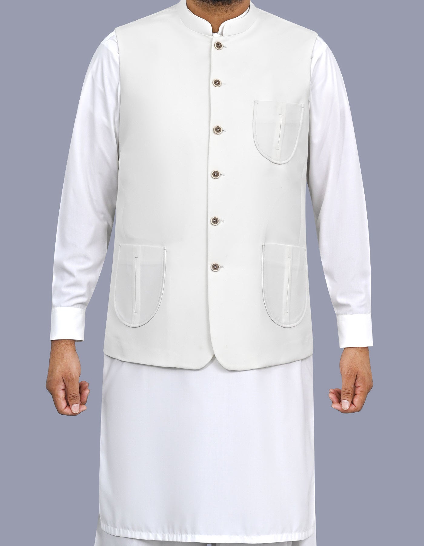 Off White Plain Waist Coat WC2608C-34