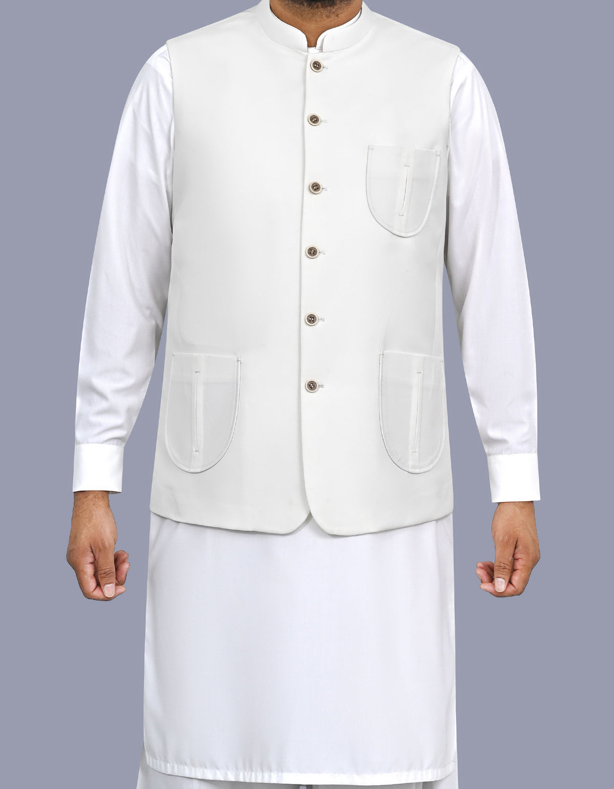 Off White Plain Waist Coat WC2608S-34